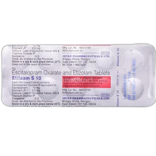 etilaam s 10mg tablet 10's